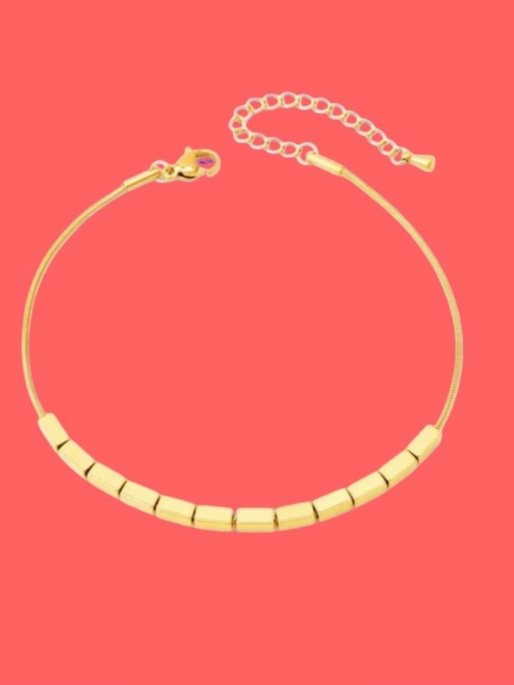 Square Charm Ankle Bracelet 8” to 10” ankle